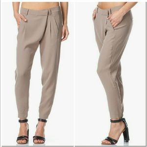 Vince Leather Trim Wrap Waist Pant